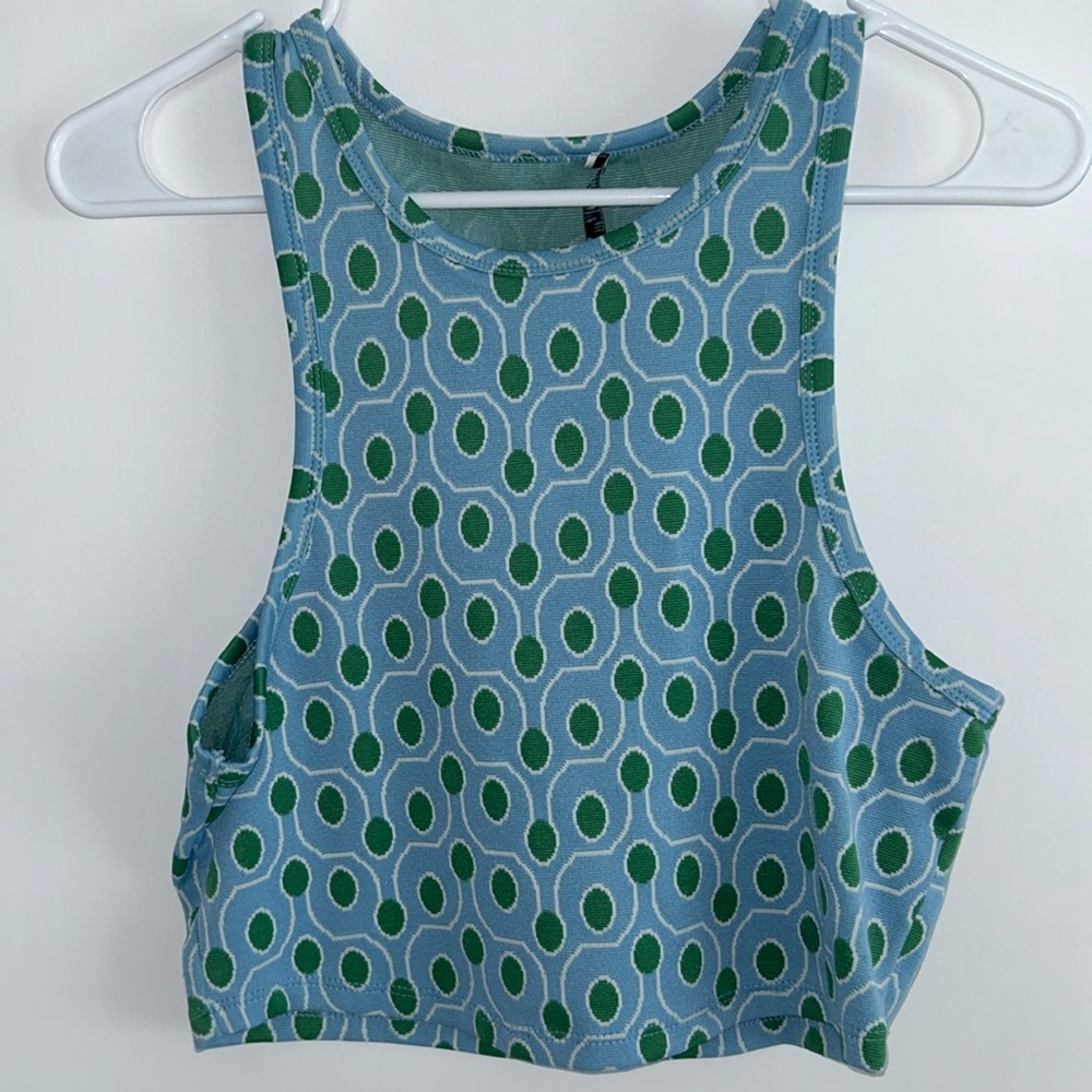 Zara Blue & Green Crop Top